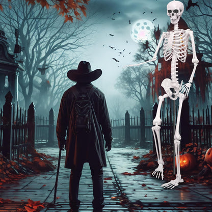 7.9ft/240cm Giant Skeleton Halloween Skeleton Life Size Skeleton Posable Skeleton Full Body