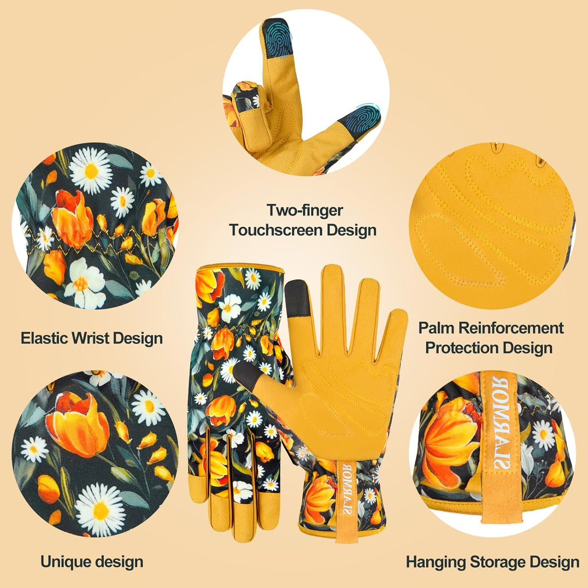 Leather-Gardening-Gloves for Women,Thorn-Proof Work-Gloves for Weeding,Digging,Planting,Pruning