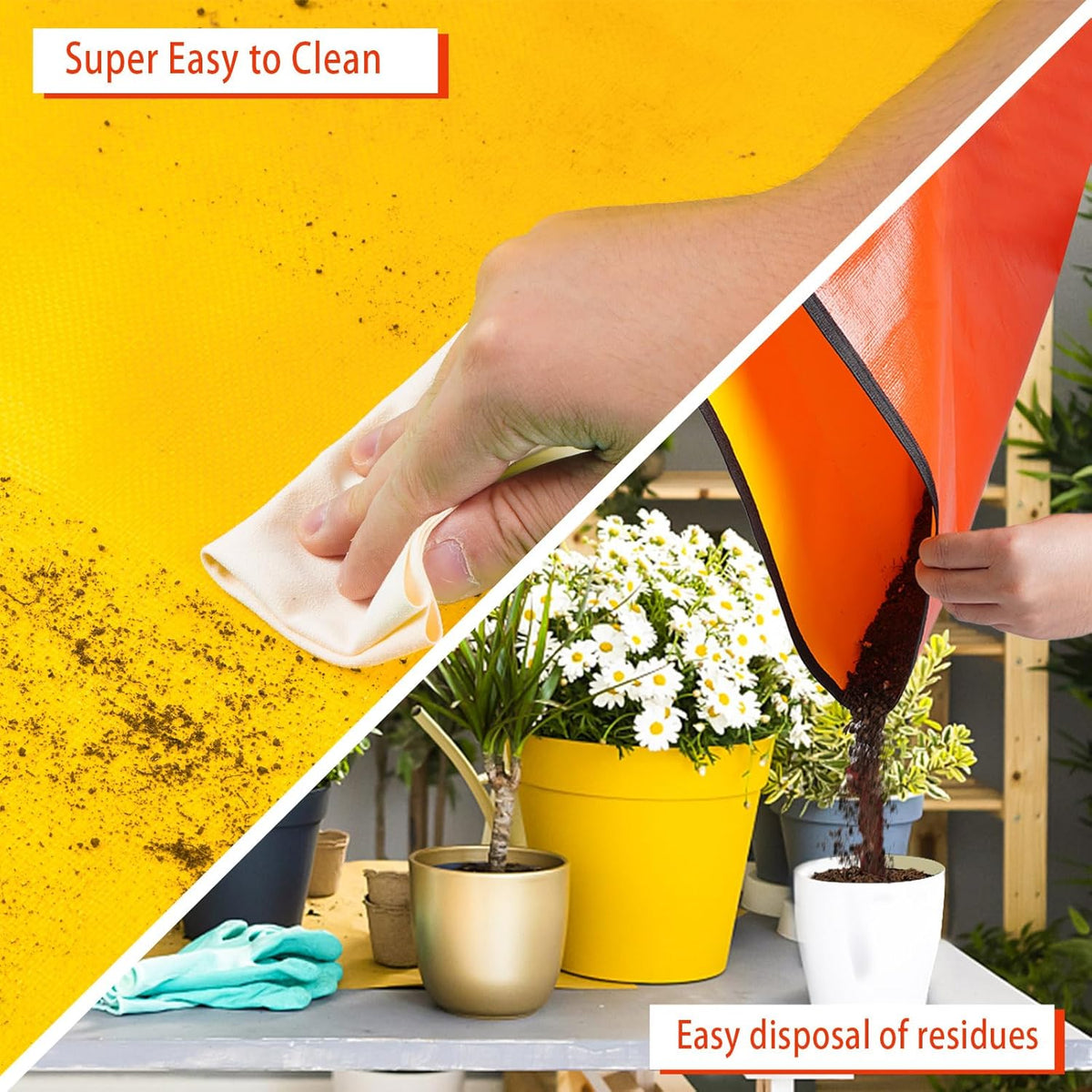 3 Pcs 39.5"X31.5" Large Repotting Mat for House Plants Transplanting and Soil Mix Control