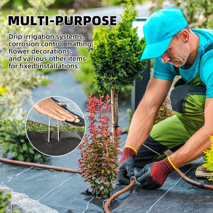 24 Pack Sturdy Garden Landscape Staples, 6 Inch Galvanized Steel Sod Pins Anti-Rust Stakes for Weed