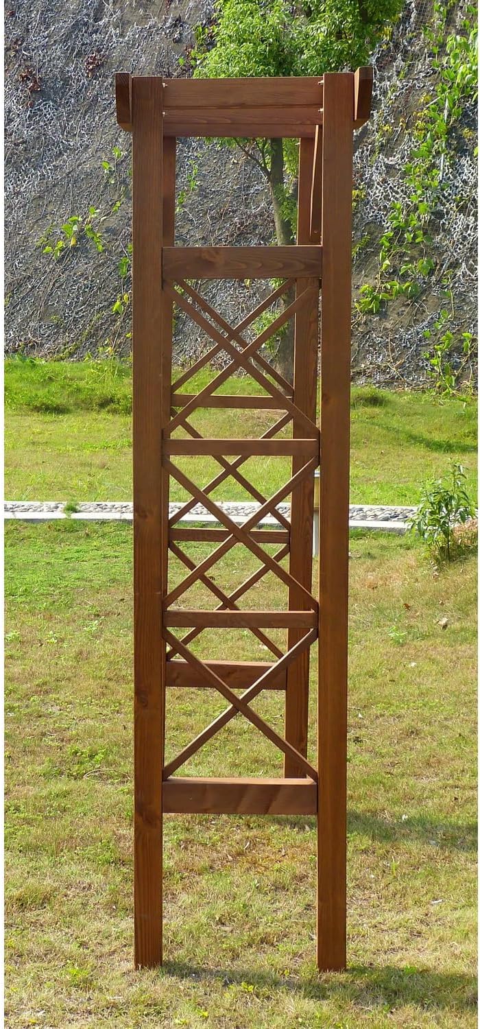 Maykoosh Asian Aesthetics Arbor, 60" W x 79.53" H, Rectangular Wooden Garden Arbor with Traditional
