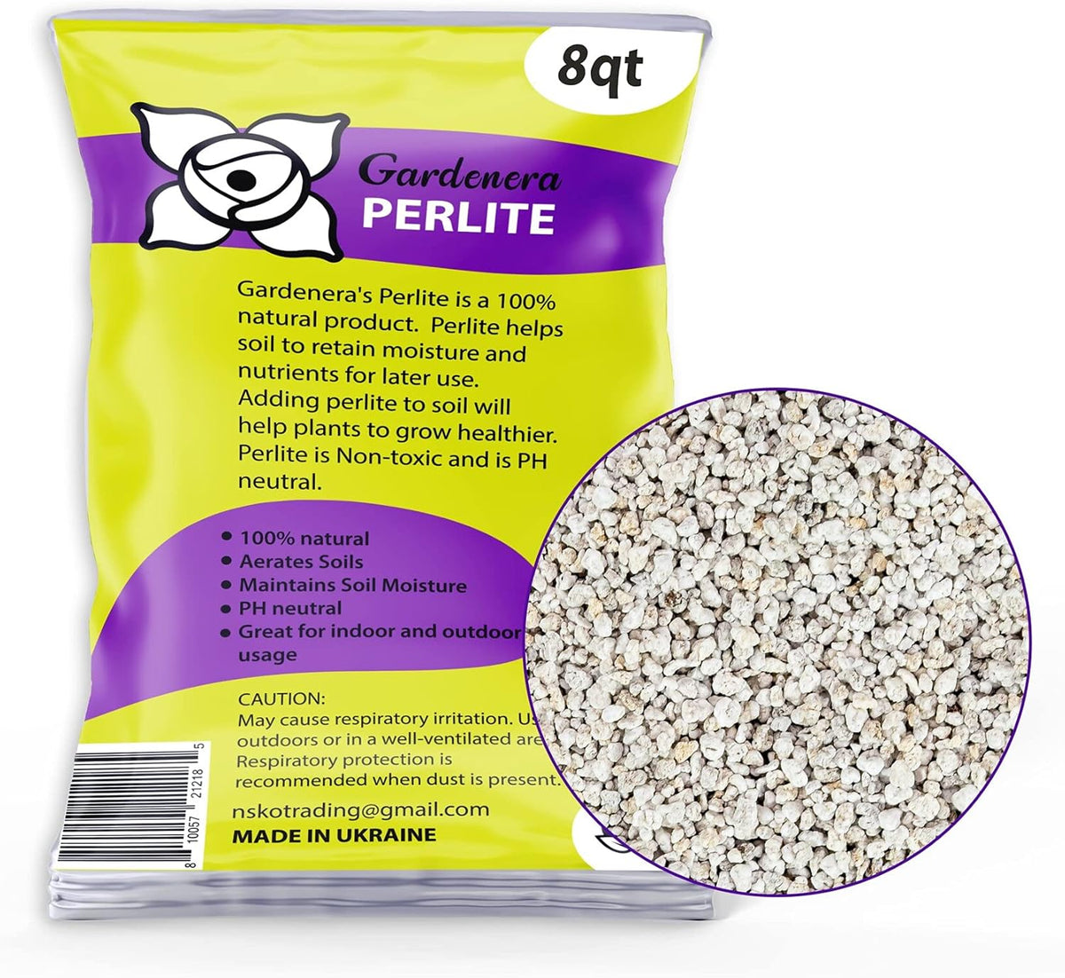 Premium Gardenera Organic Perlite - Medium/Fine Grade Horticultural Soil Amendment for Indoor &