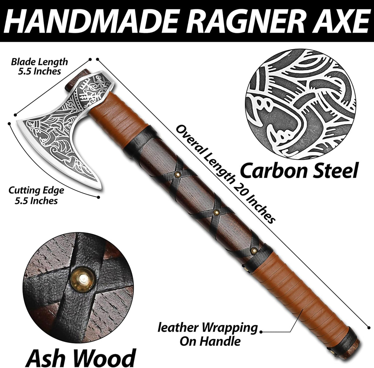 SHINY CRAFTS-Axes Viking Axe Hatchet Norse Axe Best Tomahawk Viking Bearded Axe- Beautiful Camping