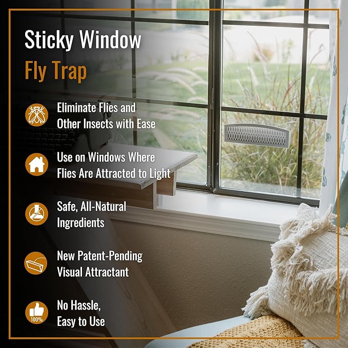 Dr. Killigan's The Fly Inn | Sticky Window Traps | Indoor Insect Trap | Catches and Hides Bugs |