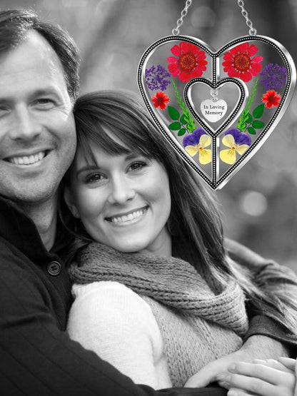 KY&BOSAM Heart Suncatcher In Loving Memory Memorial Gift for Loss of Loved One Unique Sympathy Gift