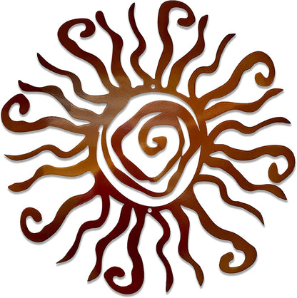 Riverside Designs Wacky Sun Metal Wall Art Indoor/Outdoor Decor - 24" Copper Rust Proof Wall