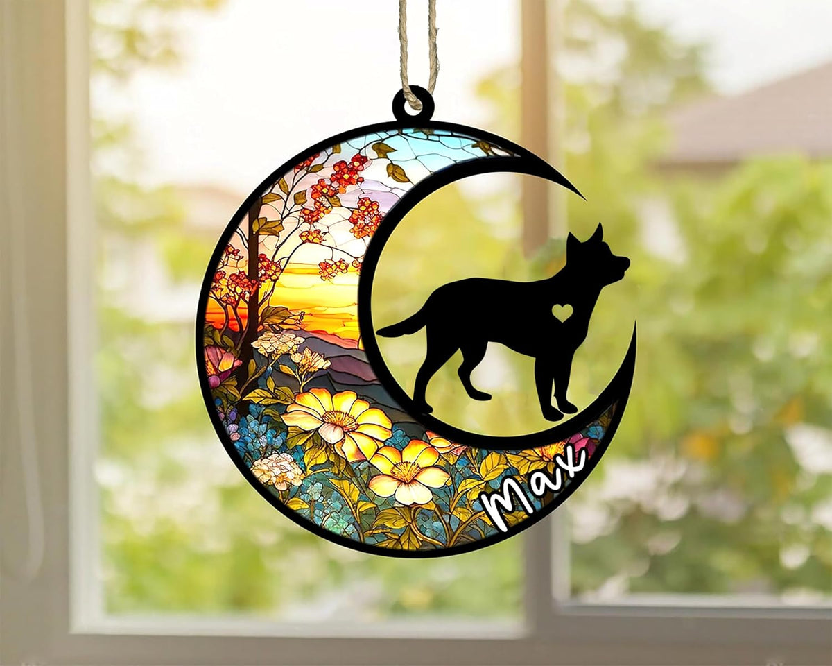 Personalized Dog Memorial, Custom Name Australian Cattle Heeler Dog Christmas Ornament, Custom
