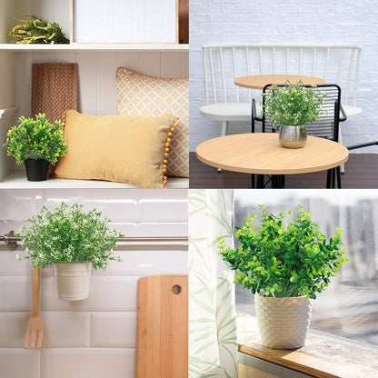 Ouddy Decor 6 Bundles Artificial Greenery Stems Mixed Fake Plants Eucalyptus Stems Babys Breath