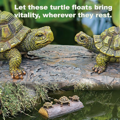 Green Resin Turtle Float Pond Decor, Realistic Floating Decor for Outdoor Ponds, Decorative Animal