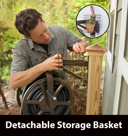 Liberty GARDEN 712 Single Arm Navigator Multi-Directional Garden Hose Reel, Holds 125-Feet of