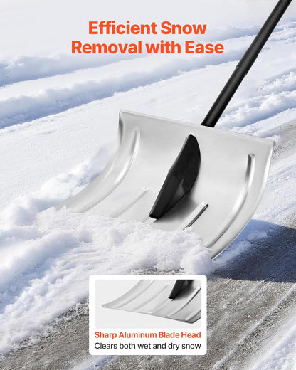 VEVOR Snow Shovel for Driveway, 16 in Wide Aluminum Alloy Snow Shovel, Non Slip Grip, Large