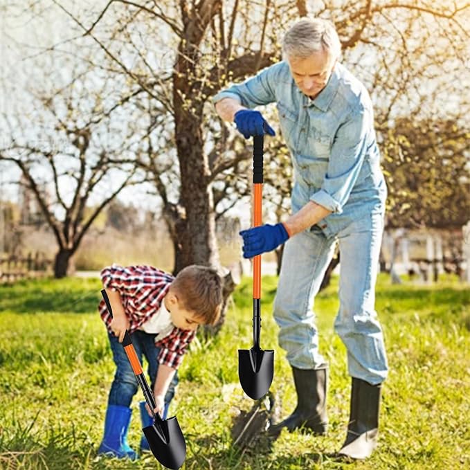 Small Shovel for Digging with Metal Handle, 43.7 Inch Heavy Duty Garden Shovel, Trench Shovels