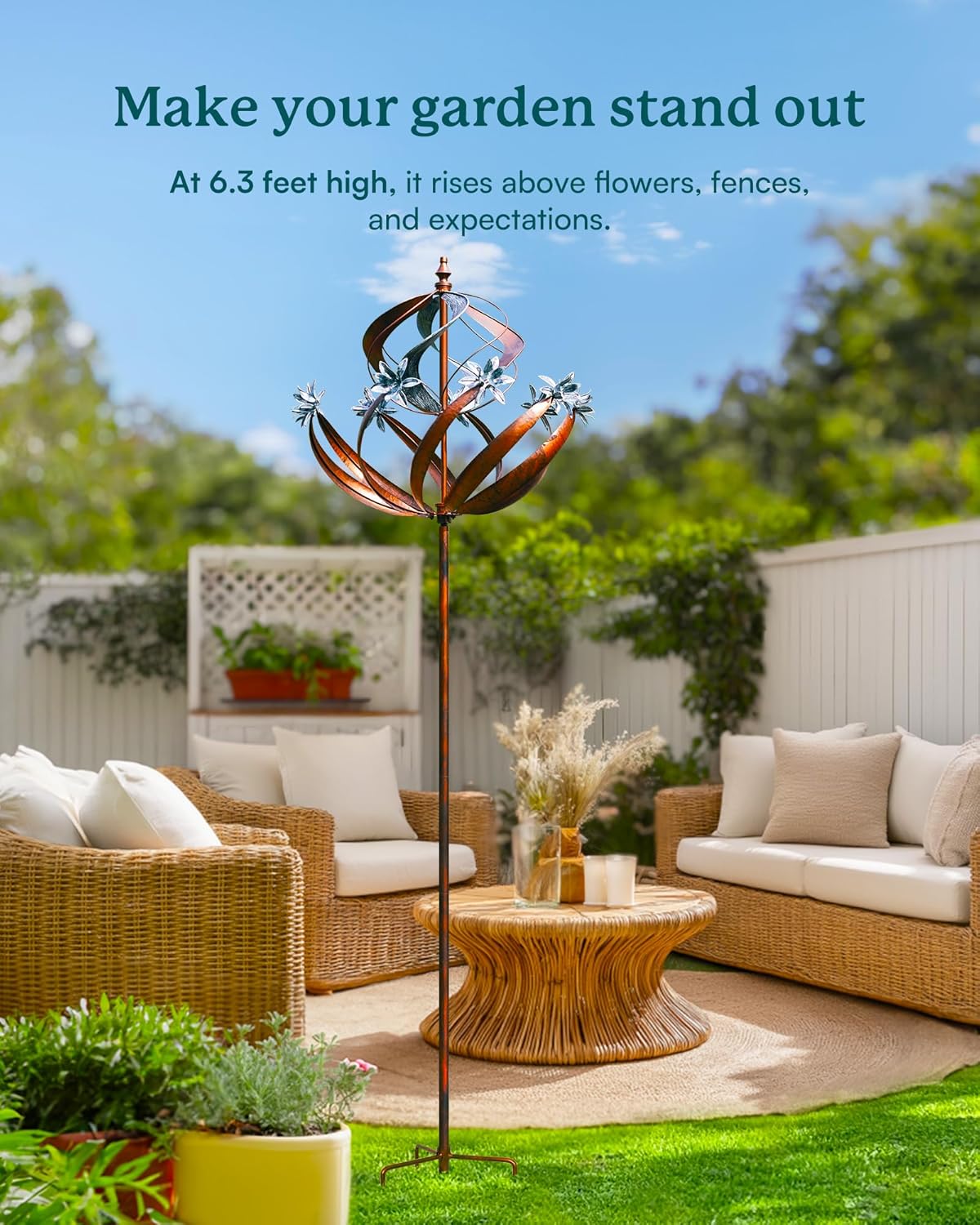 Wind Spinners Outdoor for Yard - Extra Large 86" H Metal Kinetic Yard Art, Wind Sculpture Spinner