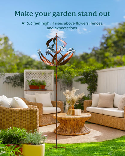 Wind Spinners Outdoor for Yard - Extra Large 86" H Metal Kinetic Yard Art, Wind Sculpture Spinner