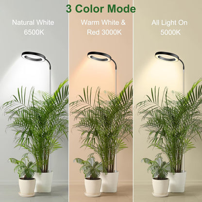 Wolezek Grow Lights for Indoor Plants Full Spectrum, 80 LEDs 3 Colors Grow Light, 65in Large Plant