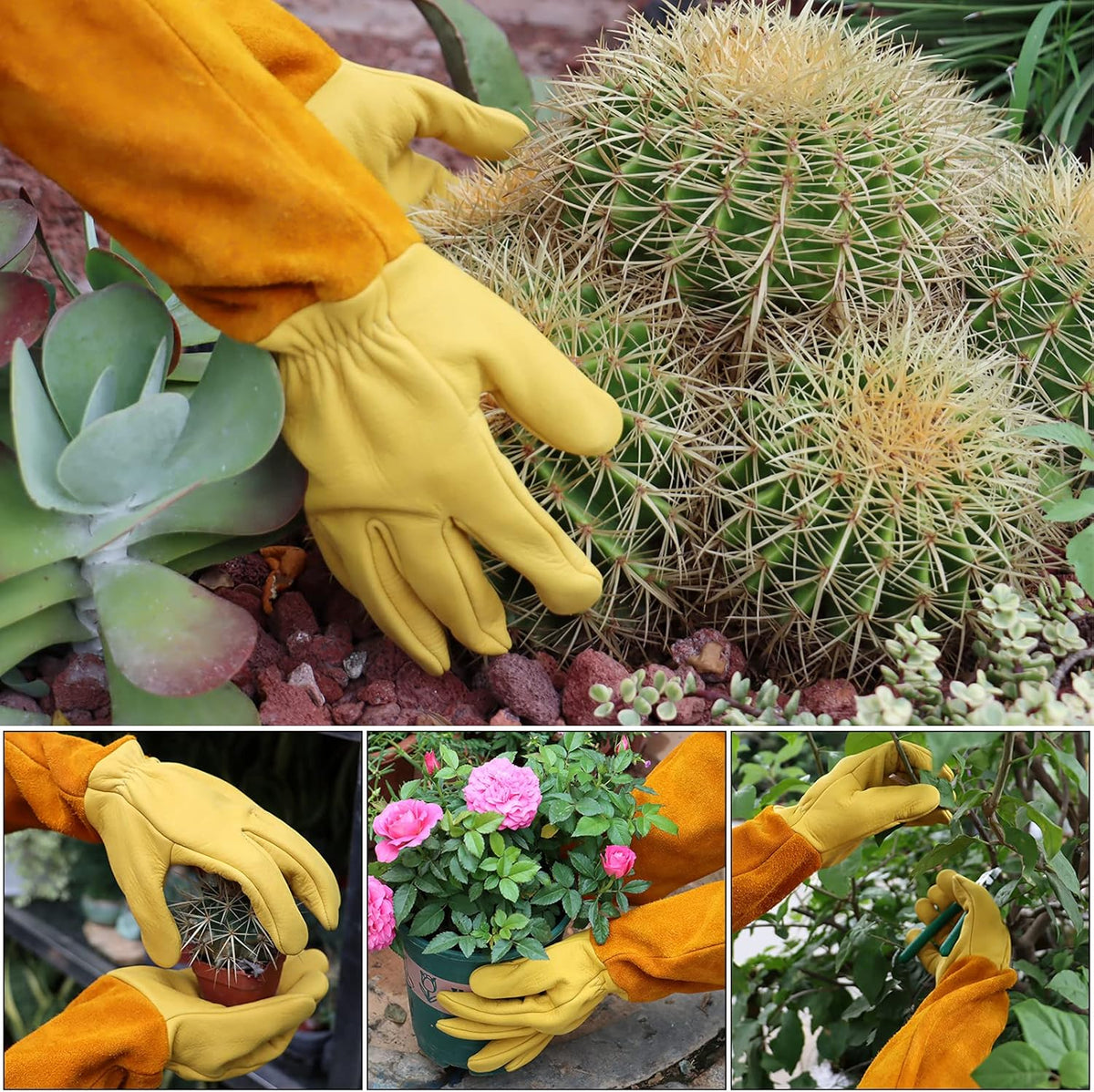 Large Gardening Gloves for Men&Women, Professional Rose Pruning Gloves Thorn Proof, Adjustable