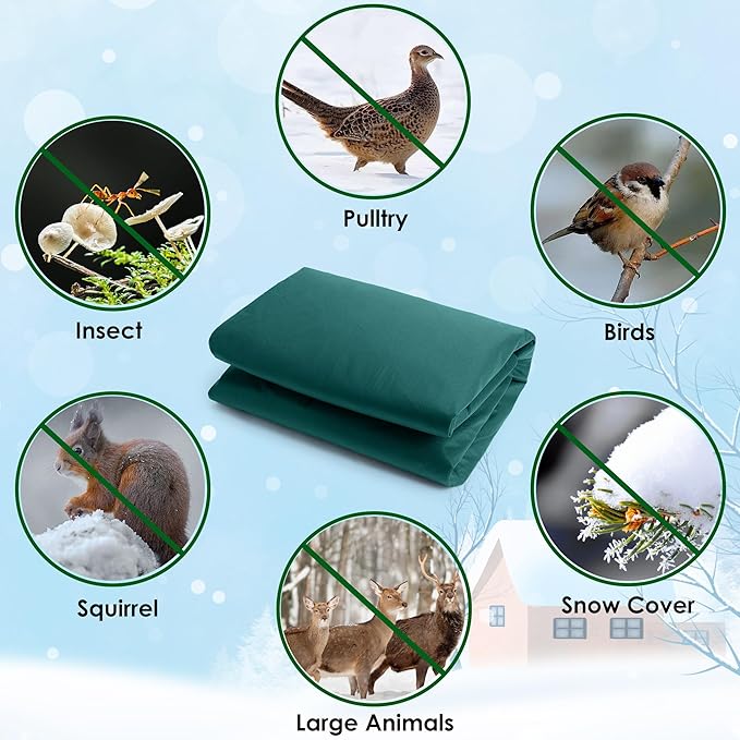 32.8 x 9.8 Ft Thicken Plant Covers Freeze Protection- Darkgreen Warm Winter Frost Cloth Blanket