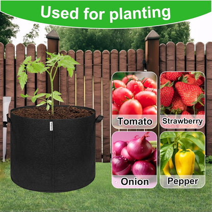 5-Pack 20 Gallon Grow Bags, Large Nonwoven Fabric Pots with Handles for Planting Fruits