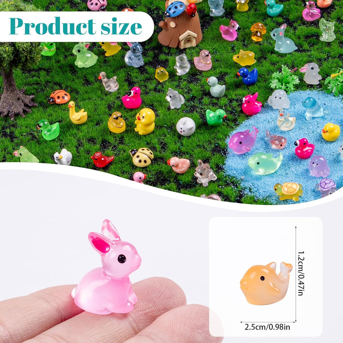 240 Pcs Mini Resin Animals Variety Tiny Animals Figures Miniature Little Small Animal Figurines