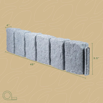 Beuta Landscape Edging | Garden Edging Border | Faux Stone Block XL for Lawn Edging, Flower Beds &