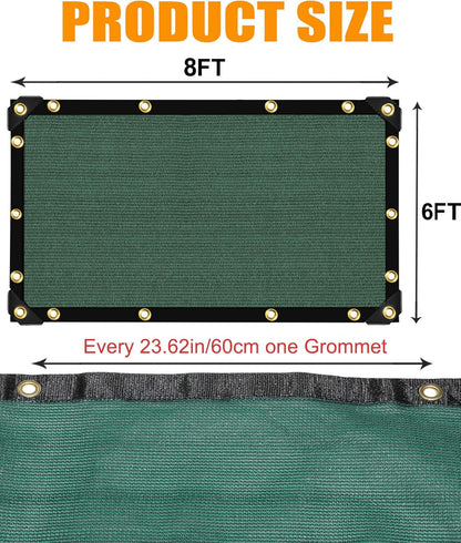 e.share 90% Heavy Duty Shade Cloth for Garden, 6 Ft X 8 Ft Sun Shades Outdoor Patio with Grommets