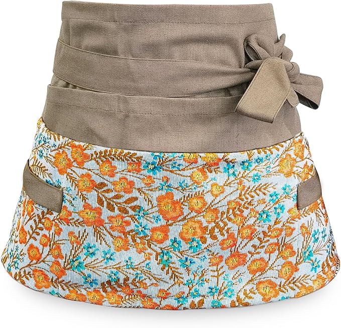 Garden Apron for Woman, Serve Apron Cute, Flora Half Apron with 8 Pockets, Valentines Gift for Mom