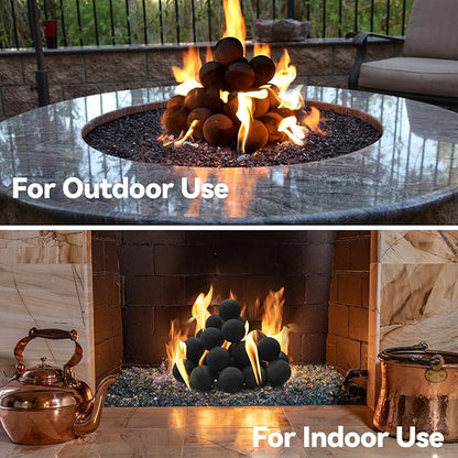 Skyflame 2-Inch Ceramic Fireplace Balls, 25PCS Round Fire Pit Balls for Indoor and Outdoor Fire