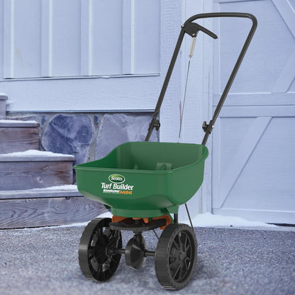 Scotts Turf Builder EdgeGuard Mini Broadcast Spreader for Seed, Weed and Feed, Fertilizer, Salt