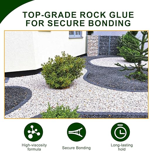 Teexpert 1 Gallon Rock Glue for Landscaping – Strong Pea Gravel Binder & Stone Adhesive for