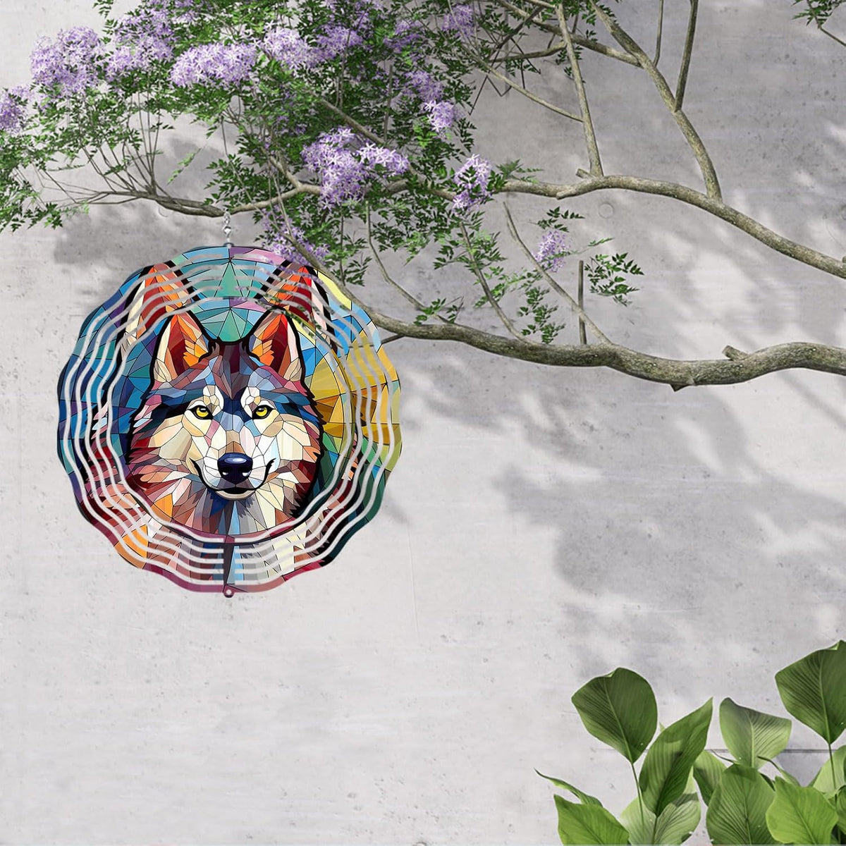 Husky Wind Spinner Pet Dog Memorial Gifts 3D Aluminum Metal Kinetic Hanging Wind Sculpture Spinners