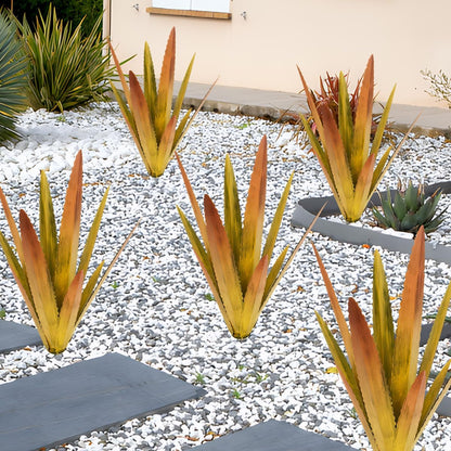 EROCK 2 Pcs Tequila Rustic Sculpture, Wind Resistant Metal Agave Plant Outdoor Home Decor, DIY