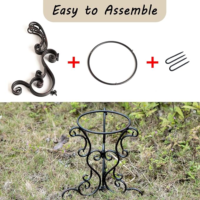 Gazing Globe Stand, Gazing Ball Stand for 8-10 Inches Garden Gazing Globes, Outdoor Garden Black