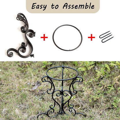 Gazing Globe Stand, Gazing Ball Stand for 8-10 Inches Garden Gazing Globes, Outdoor Garden Black