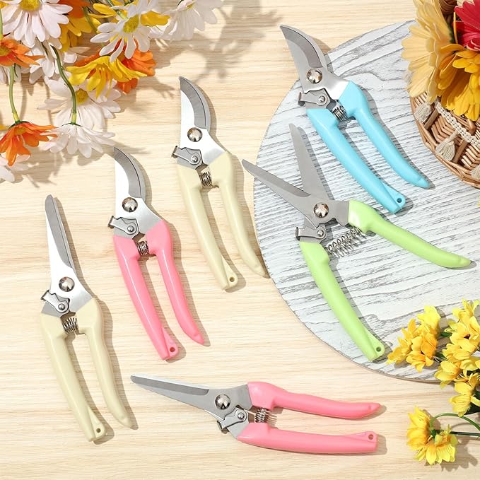 Amylove 24 Pcs Garden Flower Shears Pruning Scissors Heavy Duty Plant Scissors Garden Clippers Hand