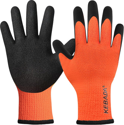 Kebada T3 Winter Work Gloves for Men and Women, Warm Knit Cold Weather Work Gloves, Thermal