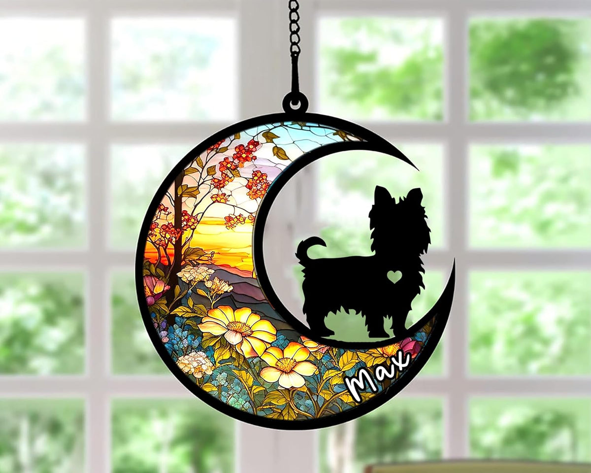 Personalized Dog Memorial, Custom Name Yorkshire Terrier Dog Christmas Ornament with Name, Custom