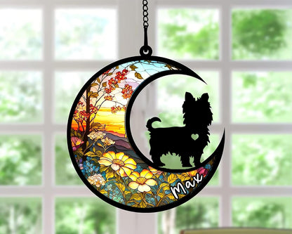 Personalized Dog Memorial, Custom Name Yorkshire Terrier Dog Christmas Ornament with Name, Custom