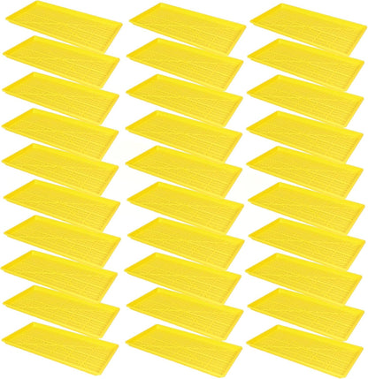 SUNPACK 10" x 20" Heavy Duty Mesh Plastic Seed Starting Tray, Yellow, 1" (Pack of 30) - Ensures