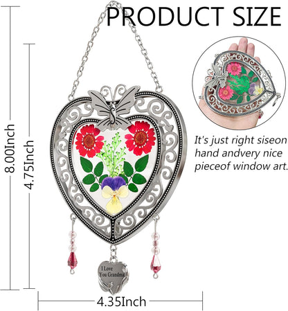 KY&BOSAM Tree of Life Heart Suncatcher I Love You Grandma Butterfly Hangings for Windows Suncatcher