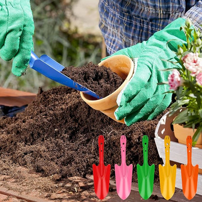 18 Pcs Colorful Garden Shovels Small Metal Hand Trowel Set for Gardening Teens Adults Mini Digging