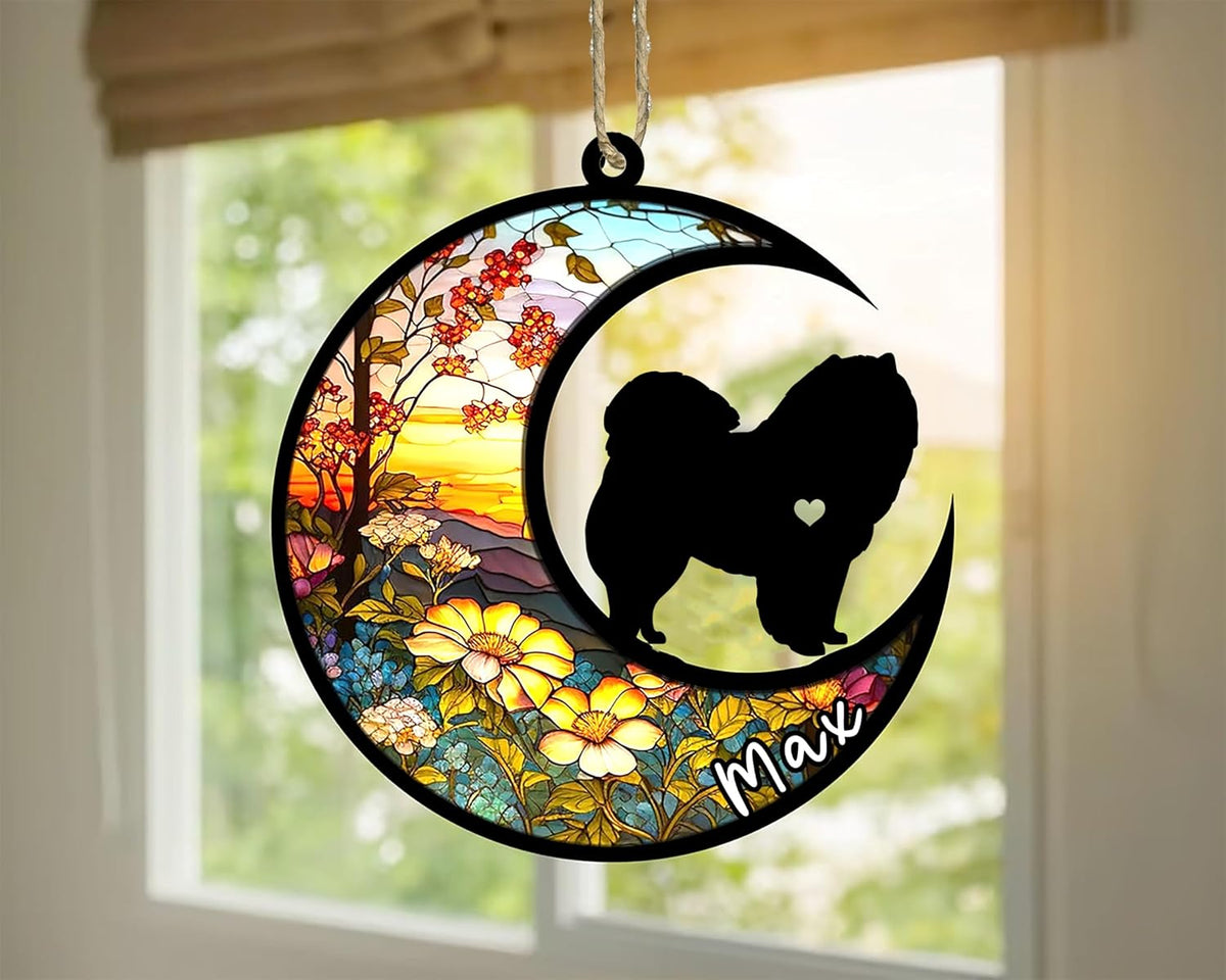 Personalized Dog Memorial, Custom Name Chow Chow Dog Christmas Ornament with Name, Custom Breeds