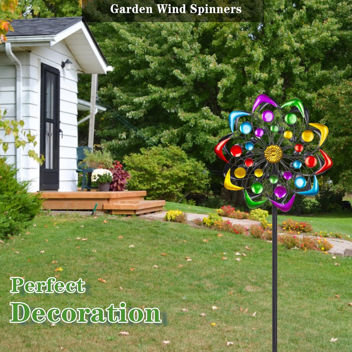 Viveta Kinetic Wind Spinner, 59 inch Outdoor Metal Windmills for Yard Garden, Double Wind Sculpture
