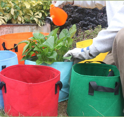 5-Gallon Fabric Grow Bags (7 Pack of Mix Colors) with Handles for Potato Tomato Flower and