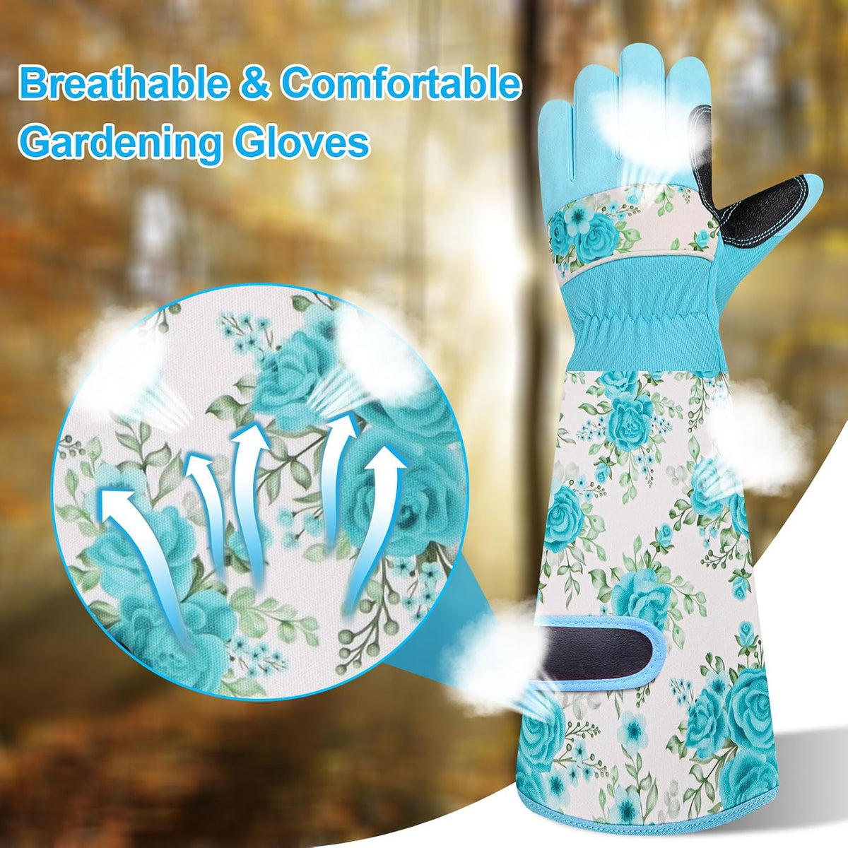 DLY Gardening Gloves for Women, Rose Gloves Gardening Thorn Proof, Long Garden Gloves for Women