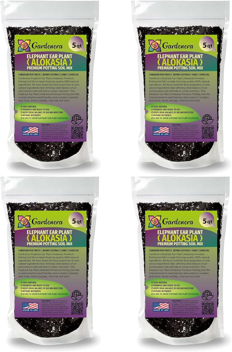 Gardenera Elephant Ear Plant Potting Mix - High-Performance Formula for Robust Growth and Striking