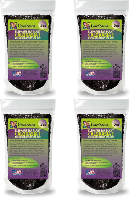 Gardenera Elephant Ear Plant Potting Mix - High-Performance Formula for Robust Growth and Striking