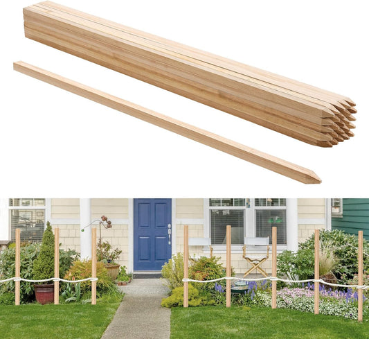 VEVOR Wooden Garden Stakes, 25 Pcs 48x0.75x0.75 in Survey Grading Stakes, Garden Ground Stake with