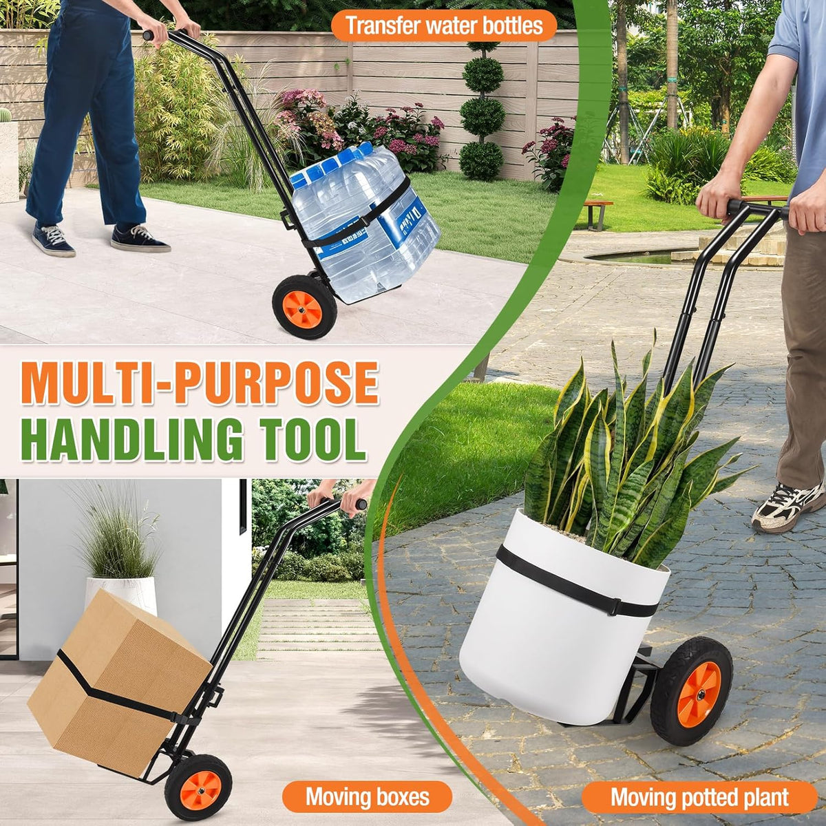 Plant Caddy with Wheels, Heavy Duty Plant Dolly Cart with Adjustable Grabbing Arm and Suction Cups