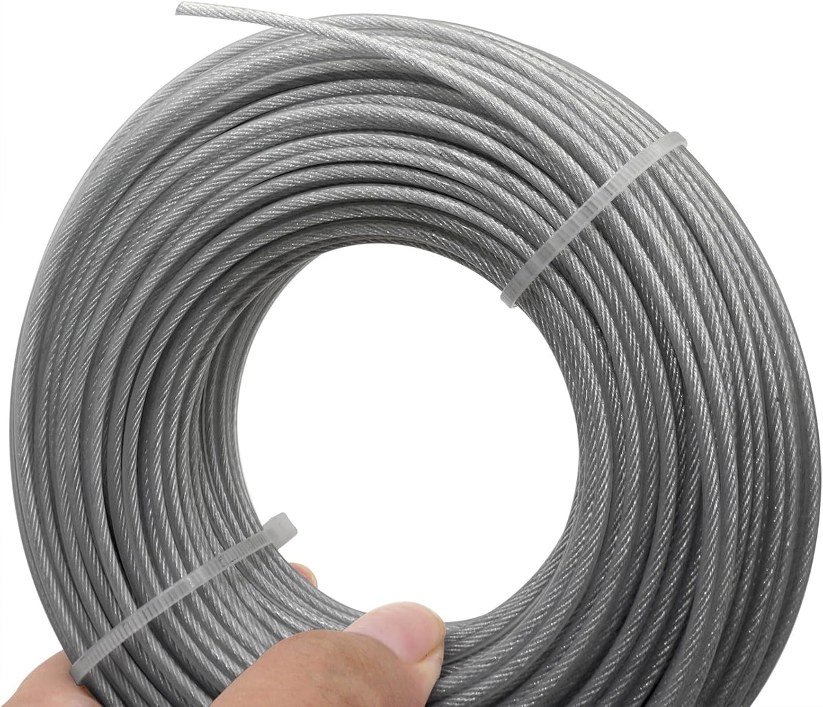 Grass Trimmer Line Nylon Steel 0.095'' 164ft/50m Round String Trimmer Spool Replacement, Steel