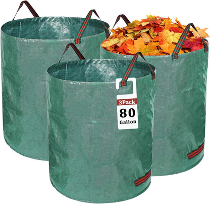 Reusable Yard Waste Bags, 3 Packs 80 Gallons Lawn and Leaf Garden Bags with Reinforced Carry